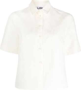 Lido short-sleeve linen-blend shirt - women - Linen/Flax/Cotton - S - Neutrals
