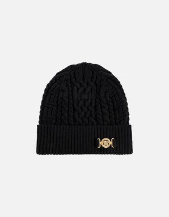 Versace Mens Biggie Medusa Wool Hat Black - Size: OS