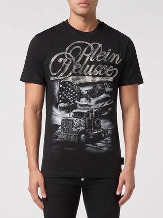 Philipp Plein T-shirt in cotone con logo di strass