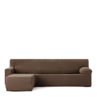 Eysa Funda de sof&aacute; chaise longue izquierda b/c marr&oacute;n 250 - 360 cm