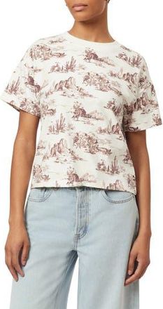 Scotch & Soda Dyed Boxy Crop Graphic T-Shirt in Sugar Swizzle Rose Brown Adobe at Nordstrom Rack, Size X-Small