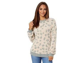 Splendid Mal Leopard Sweater Womens Sweater Olive Leopard : XS (Womens 0-2), Acrylic/Cashmere/Cotton