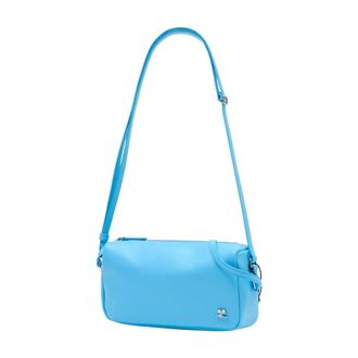 Courr&egrave;ges Womens Calfskin Leather Shoulder Bag Blue