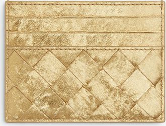 Bottega Veneta Intrecciato Credit Card Case - Gold - Women - 100% Lambskin