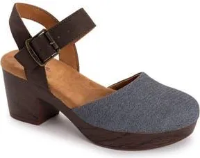 Muk Luks Merritt Quarter Strap Platform Pump in Denim/Dark Brown at Nordstrom Rack, Size 9.5