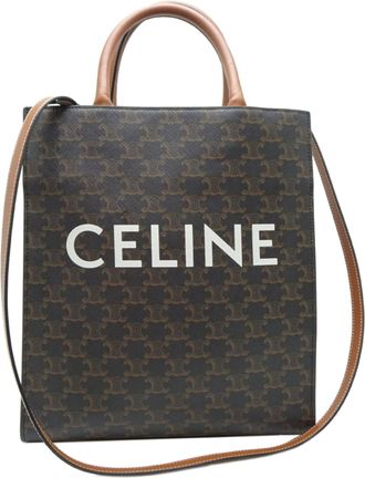 Celine Brown Coated Canvas Tote Bag (Pre-Owned)