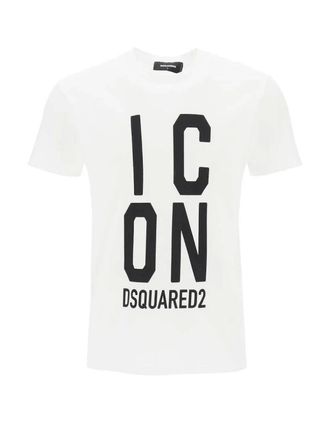 Dsquared2 Mens Dsquared2 Bold Icon Logo Cool Fit White T-Shirt - Size: 34