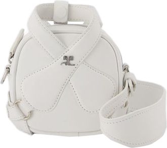 Courrèges Mini X Loop Bag in White Leather
