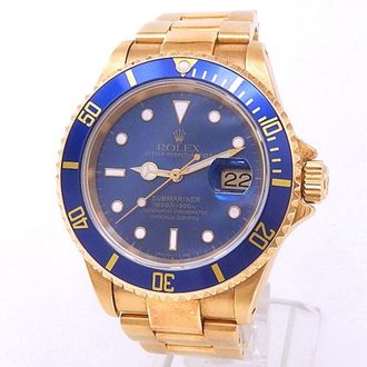 Rolex Pre-owned Rolex Submariner Automatic Chronometer Blue Dial Mens Watch 16618 BLSO