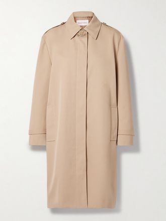 Valentino Garavani Trench In Twill Con Decorazione - Neutri