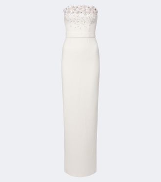 SAFiYAA Bridal Azrael floral-appliqu&eacute; gown