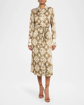 Ramy Brook Victoria Dress In Olive Tile