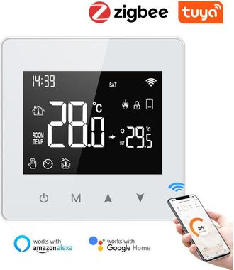 OEM Tuya Zigbee - Controlador Inteligente De Temperatura Constante, Pantalla Lcd Ajustable, Caldera De Agua Y Gas De Tama&ntilde;o Compacto, Compatible Con Amazo