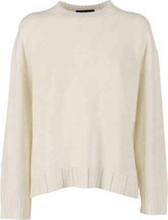 Fabiana Filippi Platinum Crew Neck Sweater With Filo Diamante
