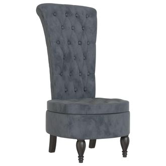 vidaXL Vidaxl - Sill&oacute;n De Respaldo Alto Con Botones Terciopelo Gris Oscuro