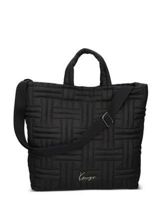 Kenzo logo-plaque tote bag - women - Nylon - One Size - Black