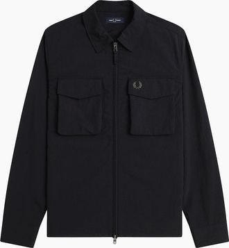 Fred Perry Mens Fred Perry Ripstop Pocket Overshirt Black - Size: 42/Regular