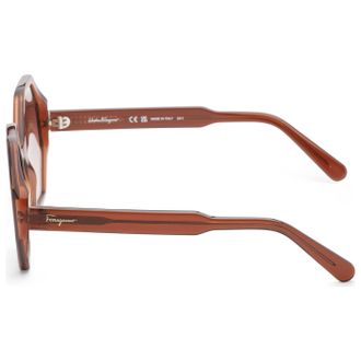 Ferragamo SF1070S210 Hexagonal Crystal Brown Sunglasses - Brown