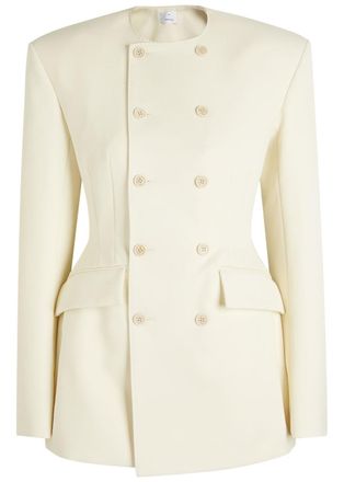 Wardrobe.NYC X Rhw Double-breasted Wool-blend Mini Blazer Dress - Ivory - S (UK8-10 / S)