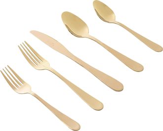 Gibson Home Stravidia 20 Piece Flatware set in Gold Stainless Steel