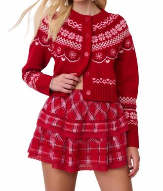 LoveShackFancy Shantae Long Sleeve Cardigan In Red