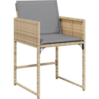 vidaXL Vidaxl - Sillones Jard&iacute;n Con Cojines 4 Uds Rat&aacute;n Sint&eacute;tico Beige Mezcla