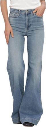 7 For All Mankind Modern Dojo Straight-Leg Jeans - Dames - Flared Jeans - Blauw - W28 - Katoen - Jeans