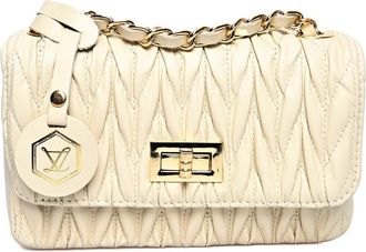 Luisa Vannini Beige Rundleer Tas
