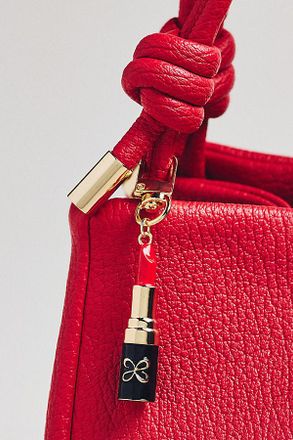 Maeve Lipstick-Shaped Metal Bag Charm