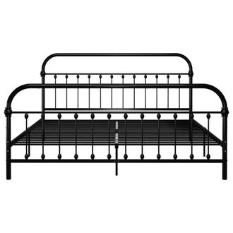 Berkfield Home Elegant Bed Frame Black Metal 180x200 cm Super King