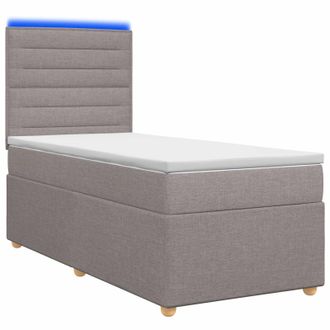 vidaXL Letto Box Spring Con Materasso Tortora 90 X 200 Cm Tessuto Vidaxl
