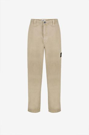 Stone Island Gerade Hose aus Segeltuch mit gesticktem Logo