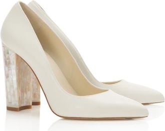 Freya Rose Camille Pointed Toe Pearl Heel Pump in Ivory at Nordstrom, Size 36