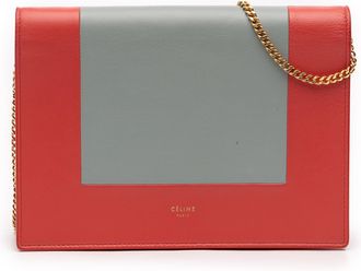 Celine Pre-owned Womens Leather Frame Wallet On Chain - Poppy - One Size