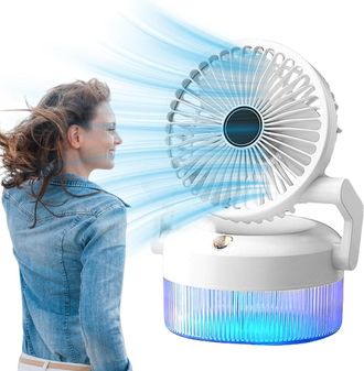 OEM Ventilador, Circulaci&oacute;n De Aire, Recargable Por Usb, Multifuncional, Funcionamiento Silencioso, Ventilador Plegable Port&aacute;til Con Luz Para Viajes, Gimn
