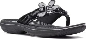 Clarks Cloudsteppers By Clarks Brinkley Flora Sandals Womens Black Flip Flop ZAP1572