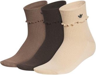 adidas Superlite 3-Pack Assorted Cuffed Quarter Socks in Brown/coffee Brown/beige at Nordstrom, Size Medium