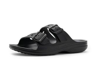 Crocs Classic Saturday Sandals, Slides Mens Slide Shoes Black : 11 M, Synthetic