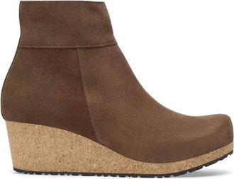 Birkenstock Womens Ebba Suede Leather Booties In Dark Tea