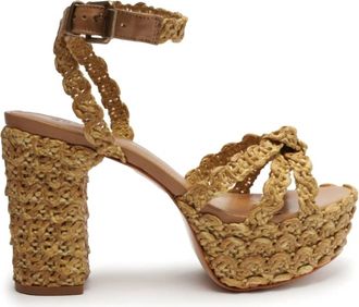 Schutz Womens Kareena Natural Platform Sandal In Arenito