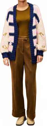 FRNCH Dahlia Striped Cardigan In Rose