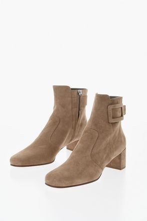 Roger Vivier Tronchetti POLLY In Suede con Fibbia Tono su Tono Roger Vivier