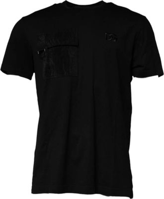 Dolce & Gabbana Zwarte Crew Neck Katoenen T-Shirt - Heren - T-shirts - Zwart - 3XL - Katoen - Tops