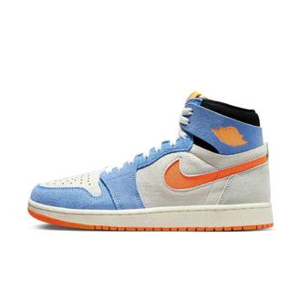 Nike Nike Mens Air Jordan 1 Zoom CMFT 2 Sneaker, Sail/Royal Pulse/Light Silver/Alpha Orange, 10 UK