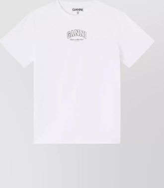 Ganni logo crew neck relaxed fit t shirt