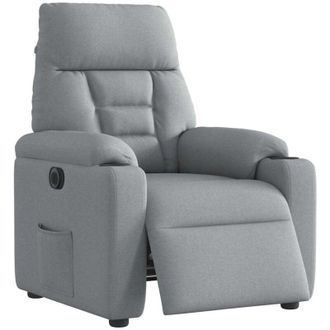 vidaXL Sill&oacute;n Reclinable El&eacute;ctrico Tela Gris Claro Vidaxl