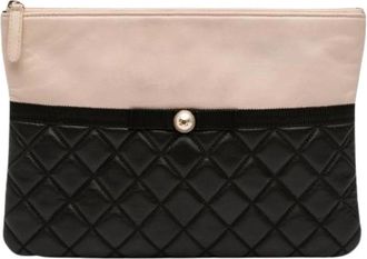 Chanel Pre-owned Leren Clutch - Dames - Vintage Clutch - Zwart - ONE Size - Leer - Vintage