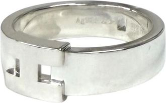 Herm&egrave;s Silver Silver 925 Band Ring (Pre-Owned)