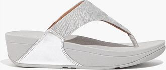 FitFlop Womens Lulu Glitz Toe Post Sandal In Silver