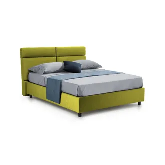 Dmora Cama Doble Asica: Cama Doble Con Colch&oacute;n Incluido, Desenfundable, Hecho En Italia, Con Almacenamiento, Verde